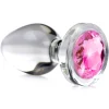 Booty Sparks Jewel Butt Plugs | Anal Starter Toys>Pink Gem Glass Anal Plug