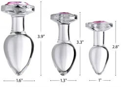Booty Sparks Jewel Butt Plugs | Anal Starter Toys>Pink Gem Glass Anal Plug