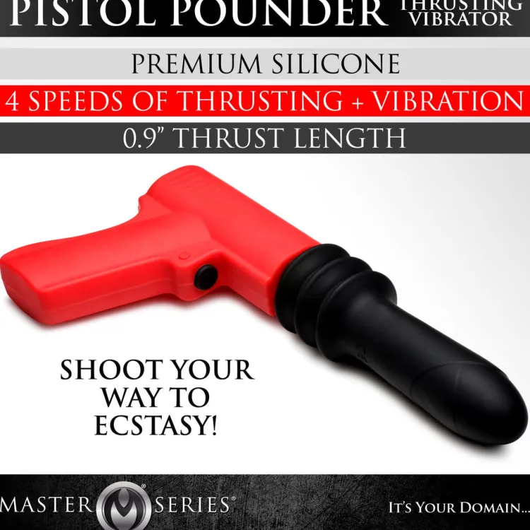 Master Series Silicone Dildos | Non-Representational Dildos>Pistola Pounder Thrusting Vibrator
