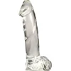 Pleasure Crystals Glass Dildos | Non-Representational Dildos>7.1" Glass Dildo w/ Balls
