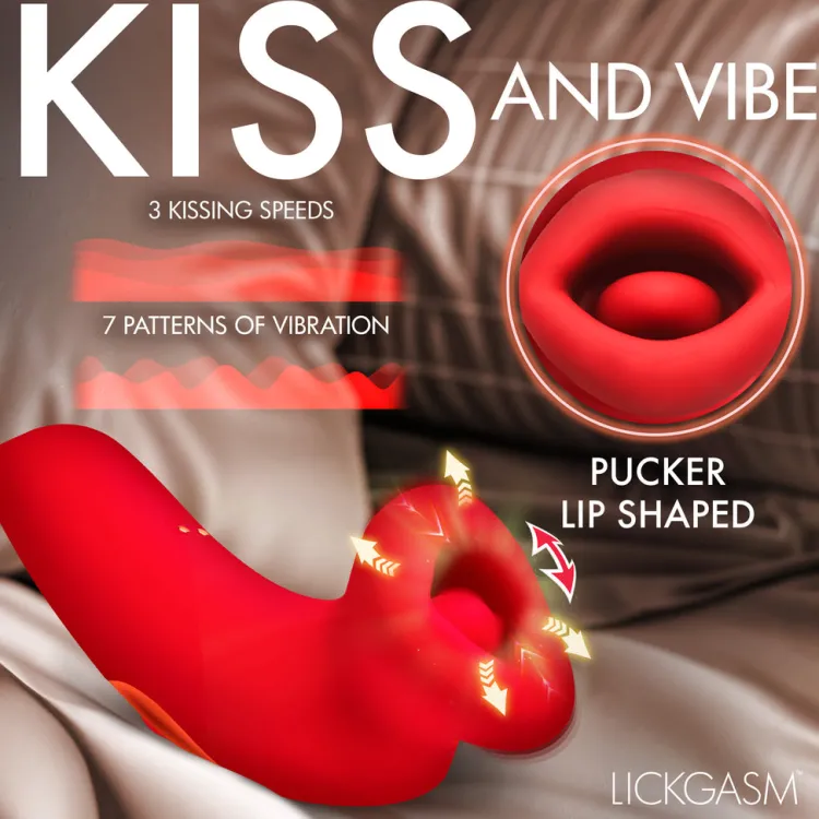 Lickgasm Waterproof Vibrators | Rechargeable Vibrators>Plump Kiss Sucking & Vibrating Clitoral Stimulator