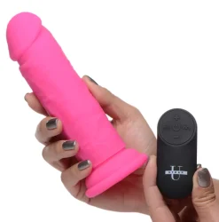 Strap U Silicone Dildos | Vibrating Dildos>Power Player 28X Vibrating Silicone Dildo with Remote
