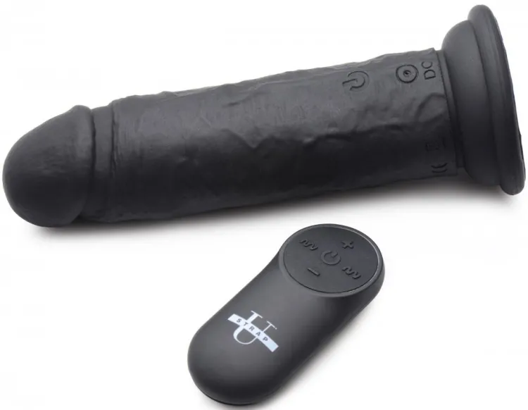 Strap U Silicone Dildos | Vibrating Dildos>Power Player 28X Vibrating Silicone Dildo with Remote