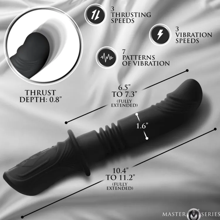 Master Series Vibrating Dildos | Insertable & Realistic Dildo Vibrators>Power Thrust Thrusting Silicone Vibrator