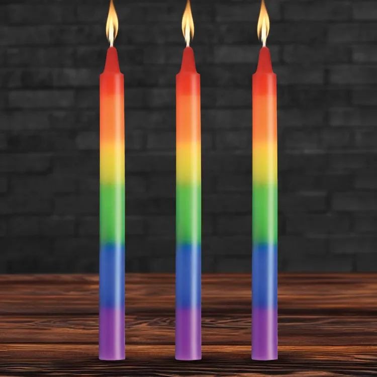 Master Series Sensation Play, Tools & Accessories>Pride Candles Rainbow Drip Candle Set of 3