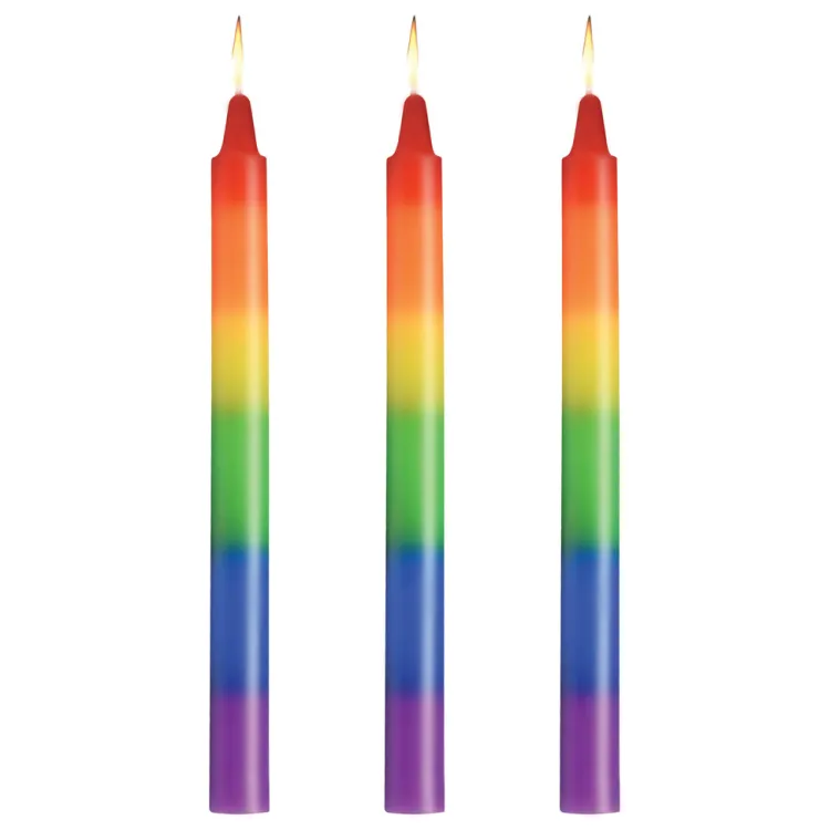 Master Series Sensation Play, Tools & Accessories>Pride Candles Rainbow Drip Candle Set of 3