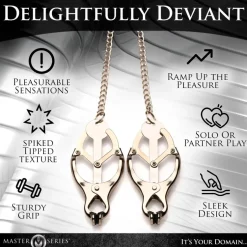 Master Series Nipple Clamps & Stimulators>Primal Spiked Clover Nipple Clamps