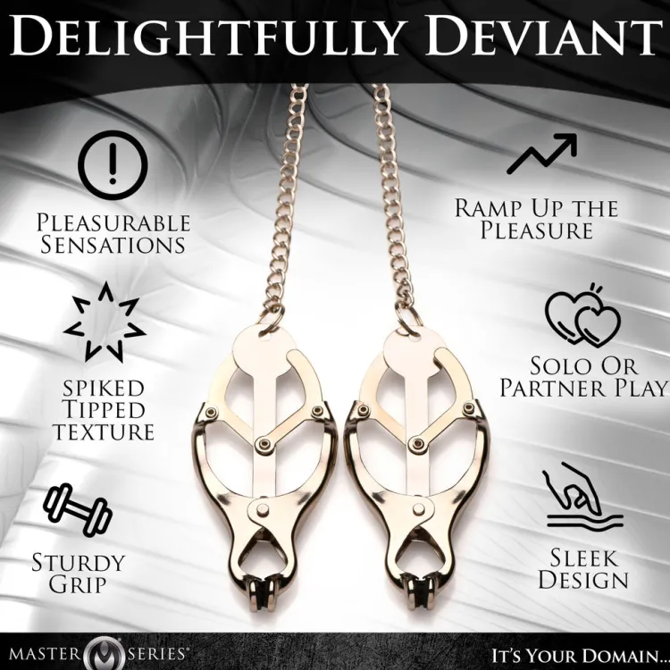 Master Series Nipple Clamps & Stimulators>Primal Spiked Clover Nipple Clamps