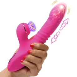 Inmi Luxury Toys | Rabbit & Dual Stimulation Vibrators>Pro-Thrust Thrusting Suction Silicone Rabbit Vibrator