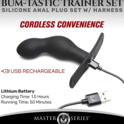 Master Series Vibrating Butt Plugs | Anal Dildos & Probes>P-Spot Plugger 28X Comfort Harness with Remote Control