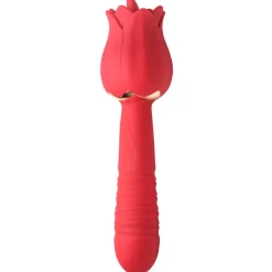 Bloomgasm Silicone Vibrators | Waterproof Vibrators>Racy Rose Thrusting and Licking Rose Vibrator