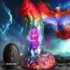 Creature Cocks Silicone Dildos | Vibrating Dildos>Rainbow Phoenix Vibrating Silicone Dildo with Remote