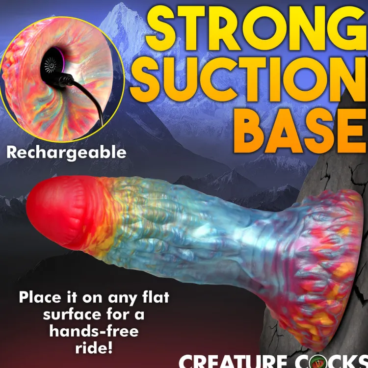 Creature Cocks Silicone Dildos | Vibrating Dildos>Rainbow Phoenix Vibrating Silicone Dildo with Remote