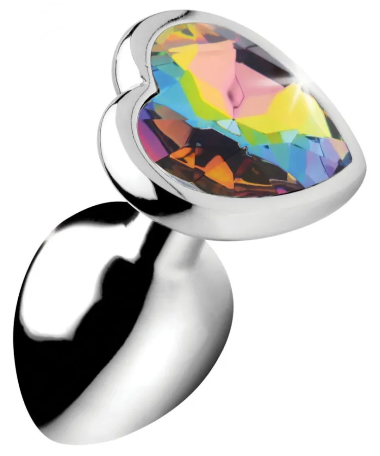 Booty Sparks Jewel Butt Plugs | Anal Starter Toys>Rainbow Prism Heart Anal Plug