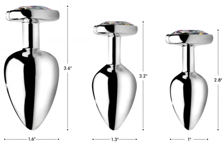 Booty Sparks Jewel Butt Plugs | Anal Starter Toys>Rainbow Prism Heart Anal Plug