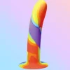 Simply Sweet Silicone Dildos | Harness Compatible Dildos>Rainbow Silicone Dildo