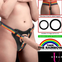 Strap U Anal Pegging Toys>Rainbow Strap On Harness with Silicone O-Rings