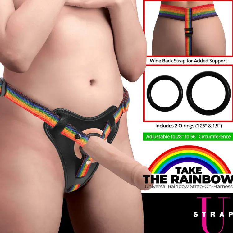 Strap U Anal Pegging Toys>Rainbow Strap On Harness with Silicone O-Rings