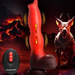 Creature Cocks Vibrating Dildos | Insertable & Realistic Dildo Vibrators>Ramming Hound Thrusting & Vibrating Silicone Dildo