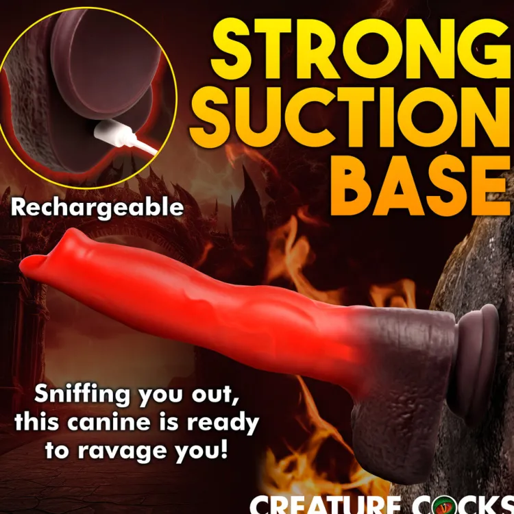 Creature Cocks Vibrating Dildos | Insertable & Realistic Dildo Vibrators>Ramming Hound Thrusting & Vibrating Silicone Dildo