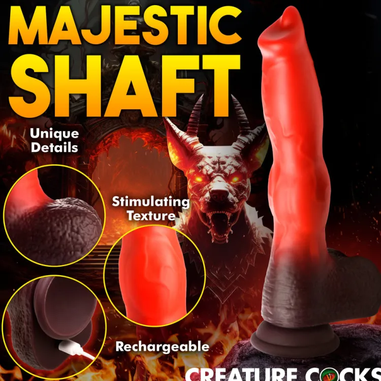 Creature Cocks Vibrating Dildos | Insertable & Realistic Dildo Vibrators>Ramming Hound Thrusting & Vibrating Silicone Dildo
