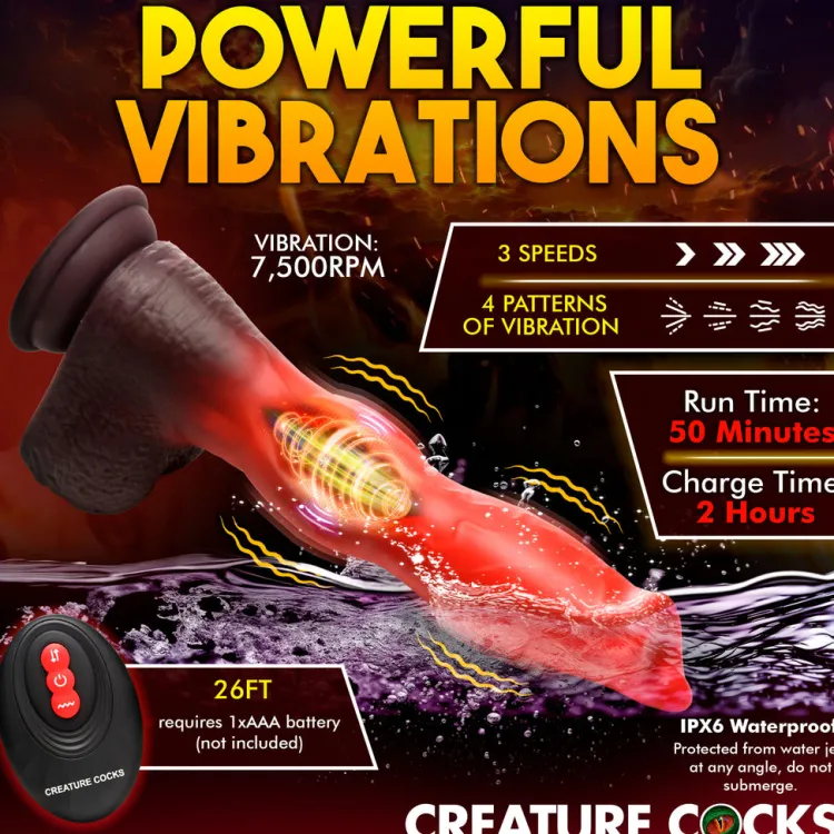 Creature Cocks Vibrating Dildos | Insertable & Realistic Dildo Vibrators>Ramming Hound Thrusting & Vibrating Silicone Dildo