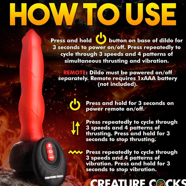 Creature Cocks Vibrating Dildos | Insertable & Realistic Dildo Vibrators>Ramming Hound Thrusting & Vibrating Silicone Dildo