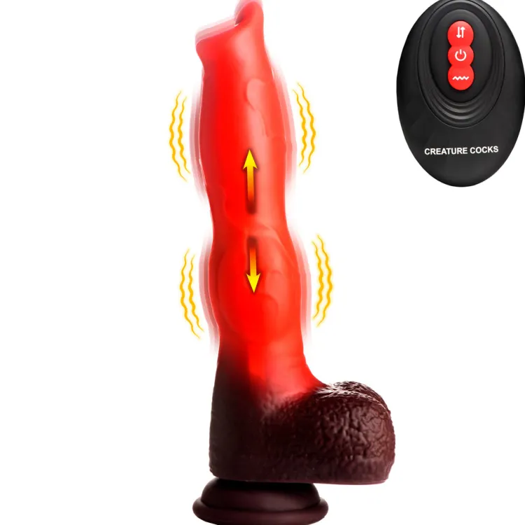 Creature Cocks Vibrating Dildos | Insertable & Realistic Dildo Vibrators>Ramming Hound Thrusting & Vibrating Silicone Dildo