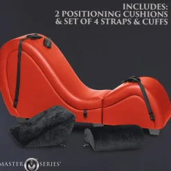 Master Series Luxury Toys | Sex Furniture, Swings, & More>Red Detachable Kinky Couch Sex Chaise with Love Pillows