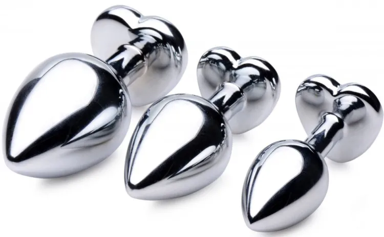 Booty Sparks Jewel Butt Plugs | Anal Starter Toys>Red Heart Gem Anal Plug Set