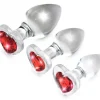Booty Sparks Jewel Butt Plugs | Anal Starter Toys>Red Heart Gem Glass Anal Plug Set