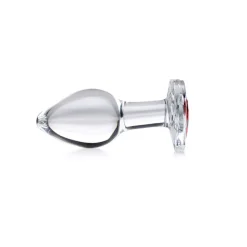 Booty Sparks Jewel Butt Plugs | Anal Starter Toys>Red Heart Gem Glass Anal Plug