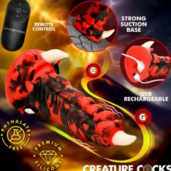 Creature Cocks Vibrating Dildos | Non-Representational Dildos>Red Talon Vibrating Silicone Dildo