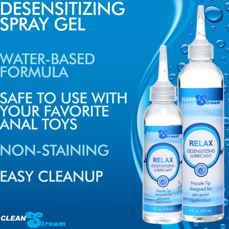 Clean Stream Sensation Play, Tools & Accessories>Relax Desensitizing Lubricant with Nozzle Tip