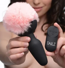 Tailz Sensation Play, Tools & Accessories | Butt Plug Tails>Remote Control Vibrating Pink Bunny Tail Anal Plug