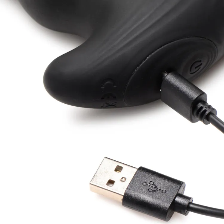 Thunderplugs Unique Anal Toys | Butt Plugs>Remote Thrusting Vibrator with C&B Ring