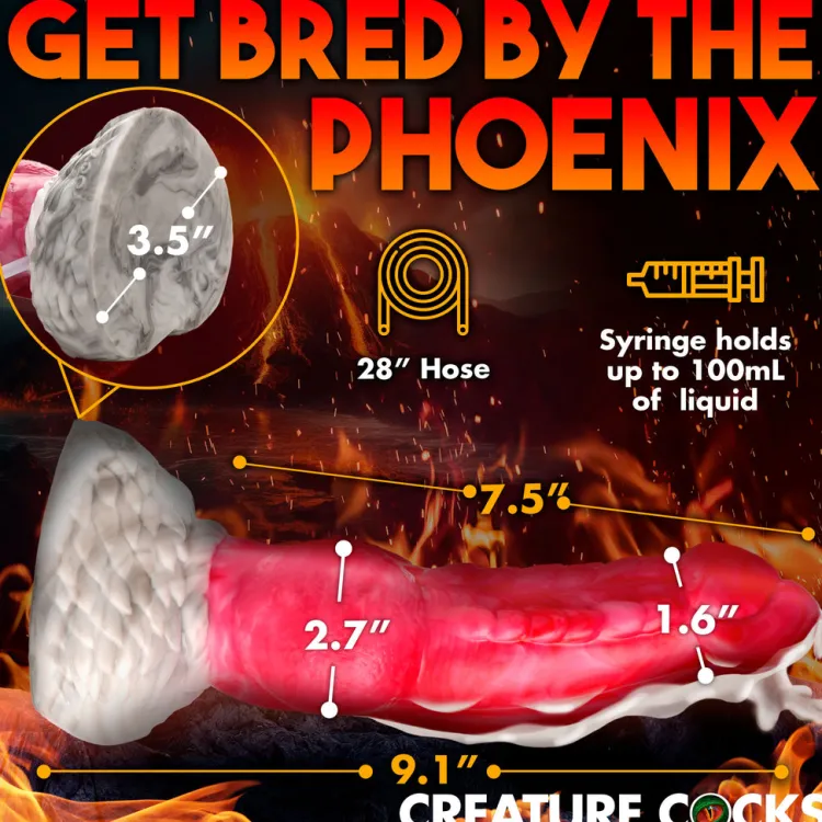 Creature Cocks Silicone Dildos>Resurrector Phoenix Squirting Silicone Dildo