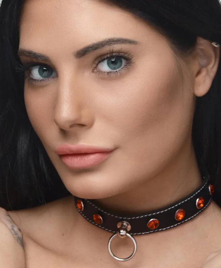 STRICT Leashes & Collars>Rhinestone Choker with O-Ring