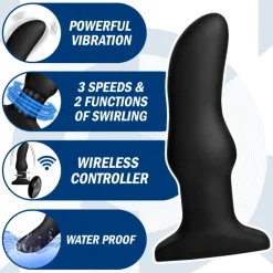 Rimmers Vibrating Butt Plugs | Prostate Massagers>Model M Curved Rimming Plug with Remote