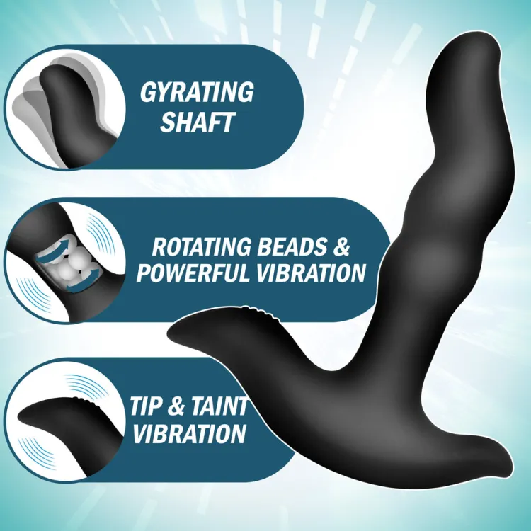 Prostatic Play Prostate Massagers>Rimstatic Curved Rotating Plug with Remote