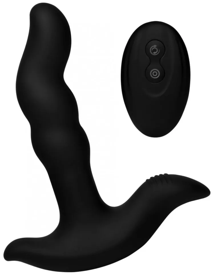 Prostatic Play Prostate Massagers>Rimstatic Curved Rotating Plug with Remote