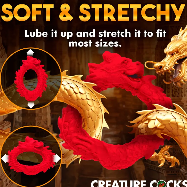 Creature Cocks Penis Rings>Rise of the Dragon Silicone Cock Ring