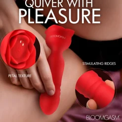 Bloomgasm Silicone Vibrators | Waterproof Vibrators>Rose Delight Silicone Thrusting Vibrator