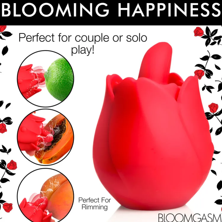 Bloomgasm Silicone Vibrators | Waterproof Vibrators>Rose Kisser Licking and Vibrating Digital Clitoral Stimulator