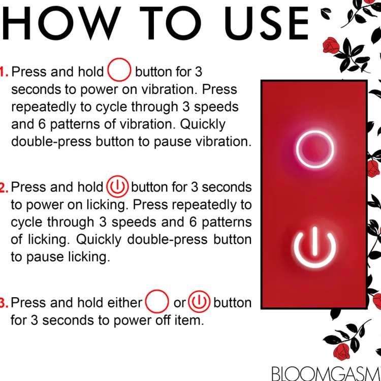 Bloomgasm Silicone Vibrators | Waterproof Vibrators>Rose Kisser Licking and Vibrating Digital Clitoral Stimulator