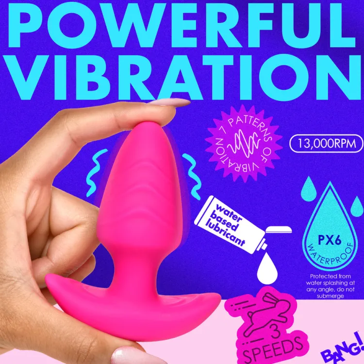 Bang Vibrating Butt Plugs | Unique Anal Toys>Rotating & Vibrating Silicone Butt Plug w/ Remote