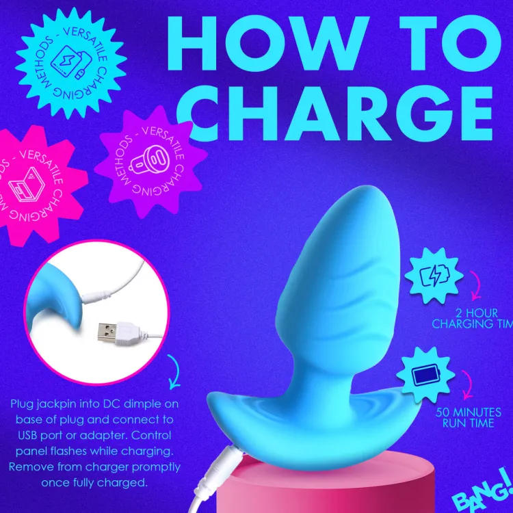 Bang Vibrating Butt Plugs | Unique Anal Toys>Rotating & Vibrating Silicone Butt Plug w/ Remote