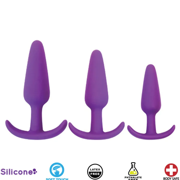 Curve Toys Travel Essentials | Anal Starter Toys>Rump Rockers 3 Piece Silicone Anal Plug Set
