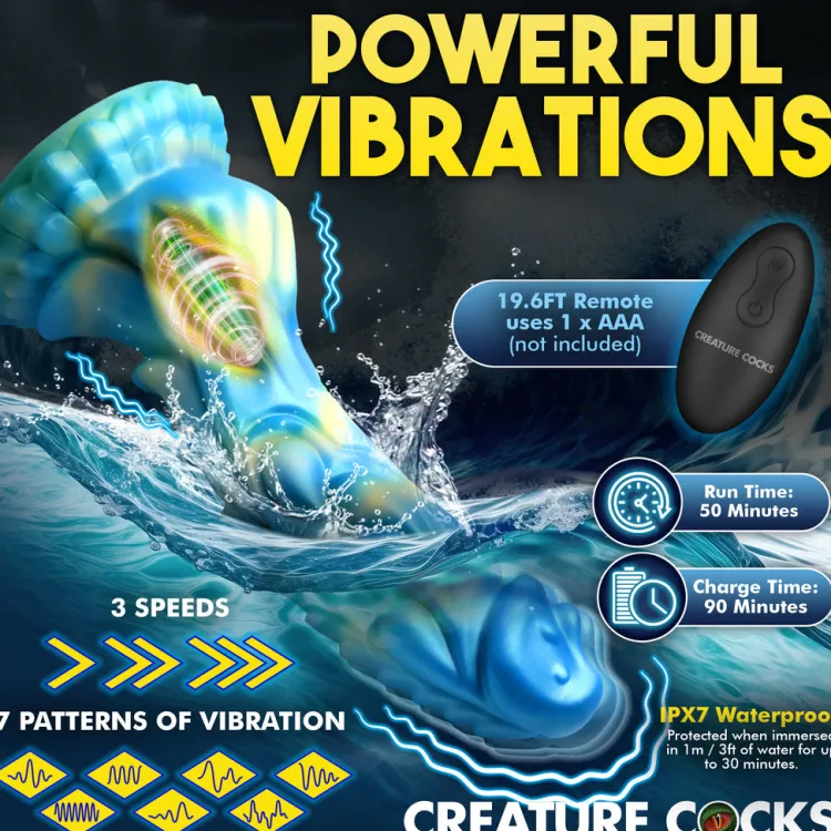 Creature Cocks Silicone Dildos | Vibrating Dildos>Sea Stallion Vibrating Silicone Dildo with Remote