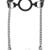 Master Series Nipple Clamps & Stimulators>Silicone O-Ring Gag with Nipple Clamps